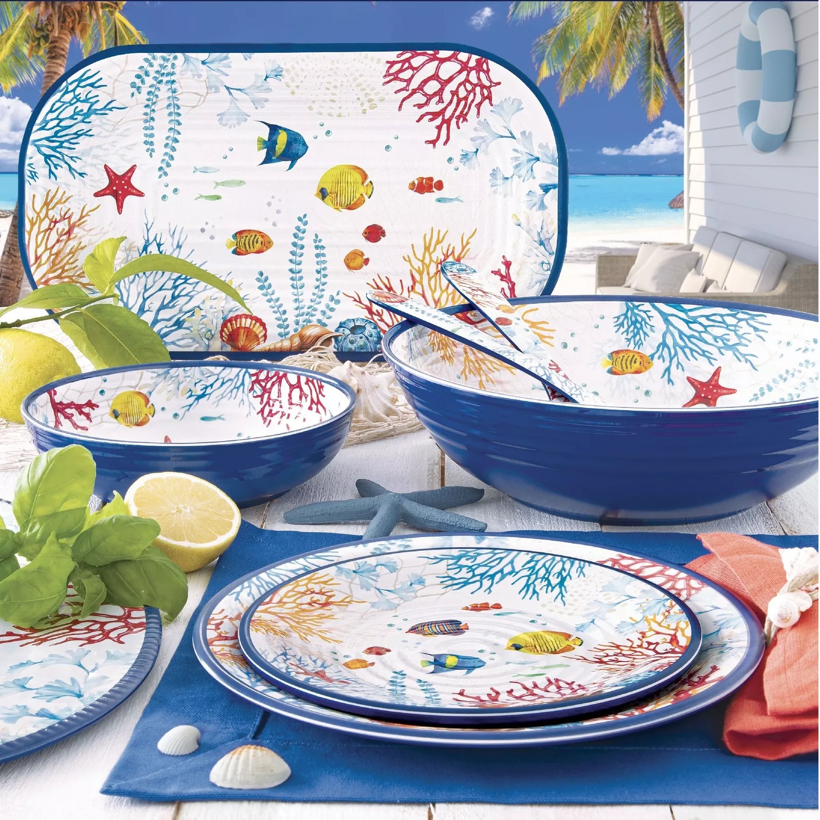 Couverts à salade en mélamine collection bora bora - easylife