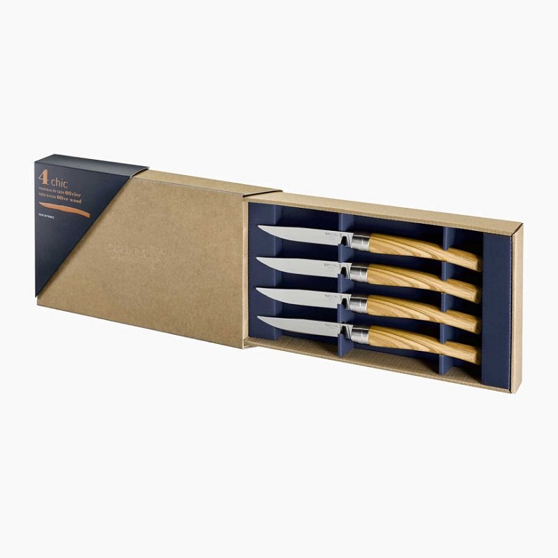 Coffret 4 couteaux table chic olivier - opinel 