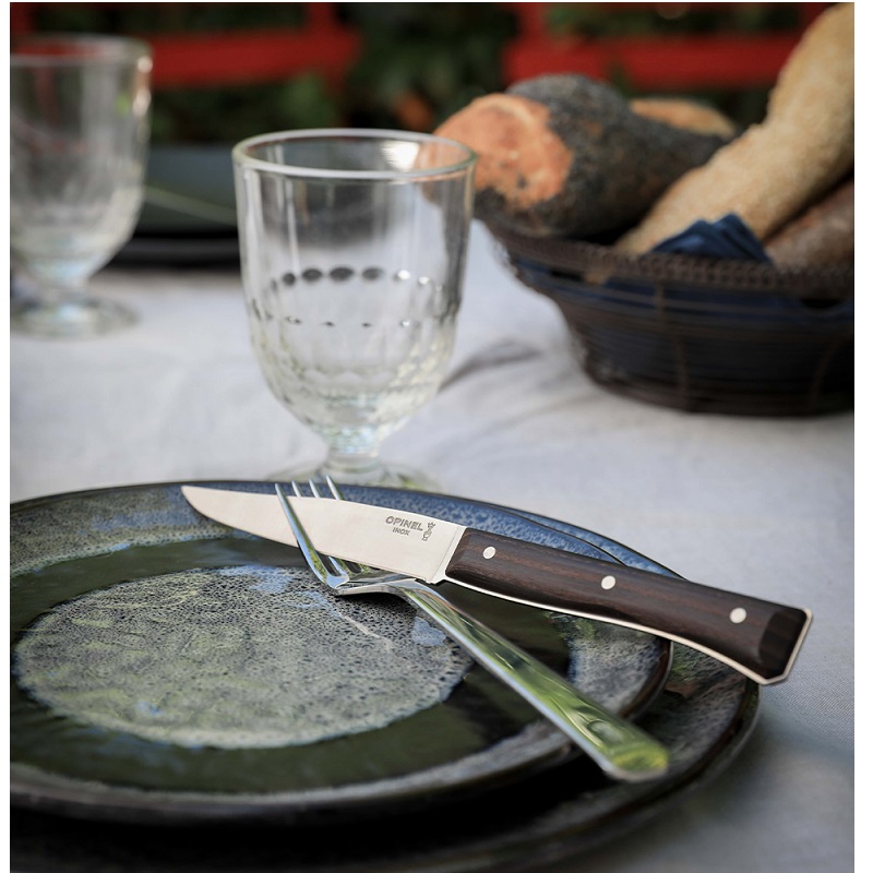 Coffret 4 couteaux de table facette frene sombre - opinel 