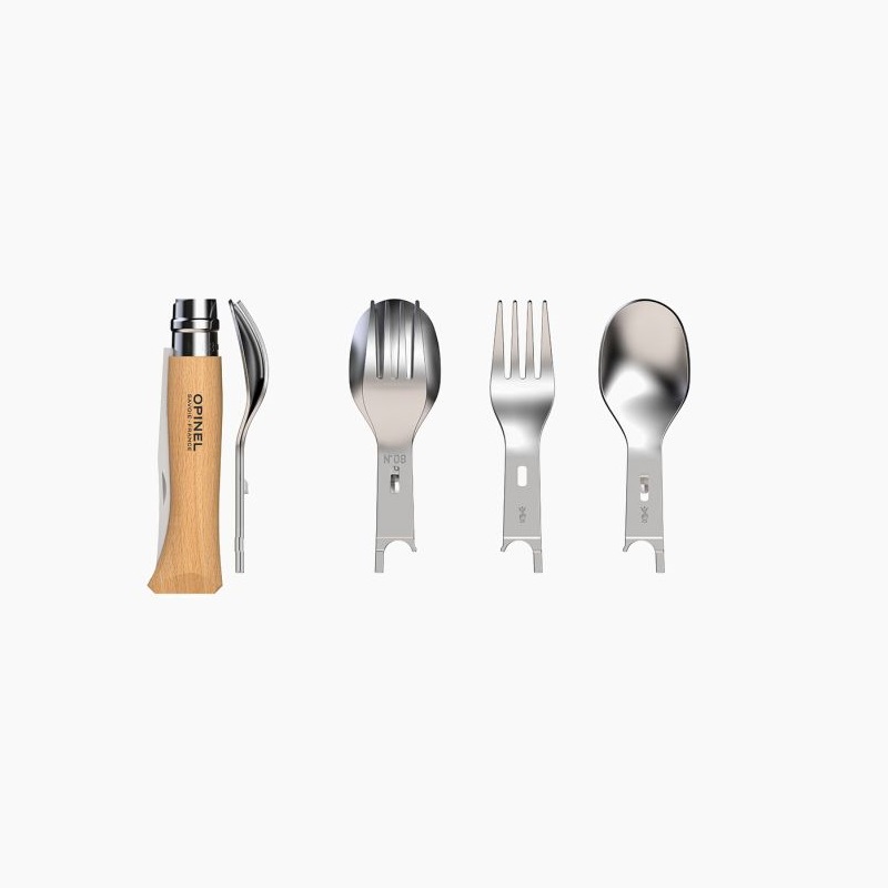 Set complet picnic plus couteau de poche n°8 +1 cuillere et une fourchette amovible - opinel 