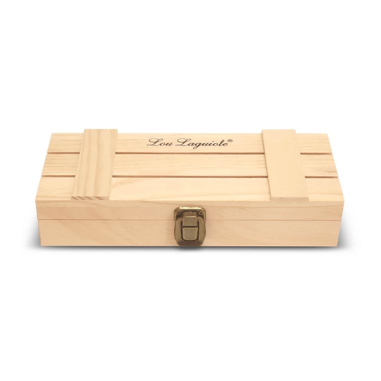 Volcano coffret de 4 couteaux à steak lou laguiole lame martelée boîte en bois - amefa