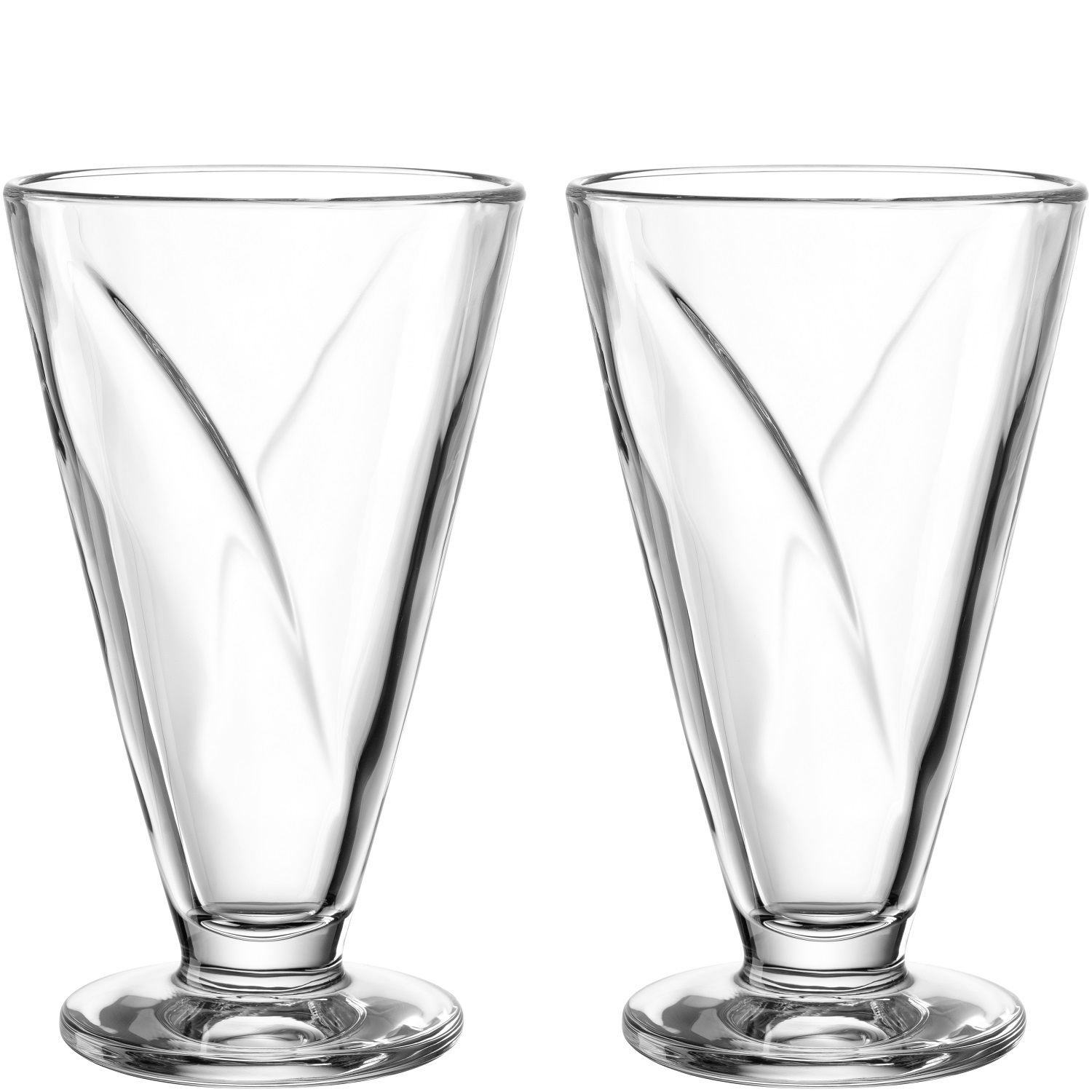 Lot de 2 coupes à glace en verre cono 360 ml - leonardo