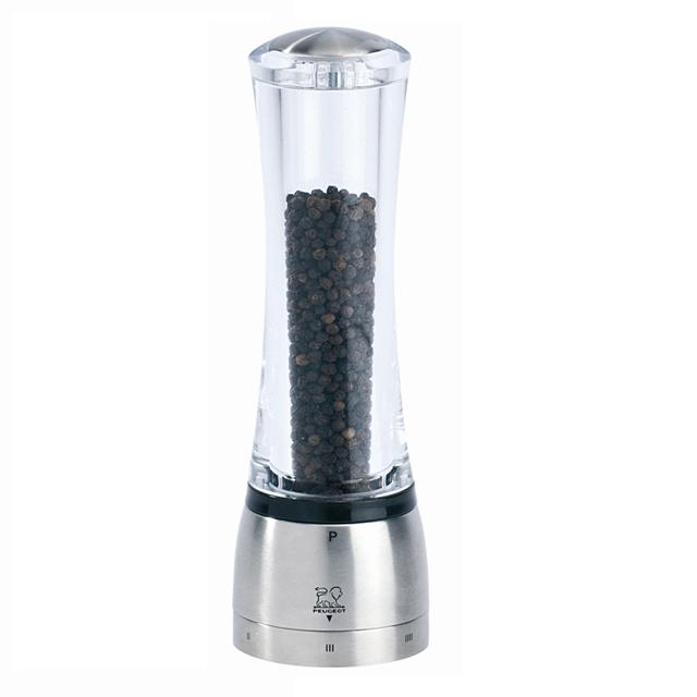 Moulin a poivre en inox et acryl daman u'select 21 cm - peugeot saveurs 