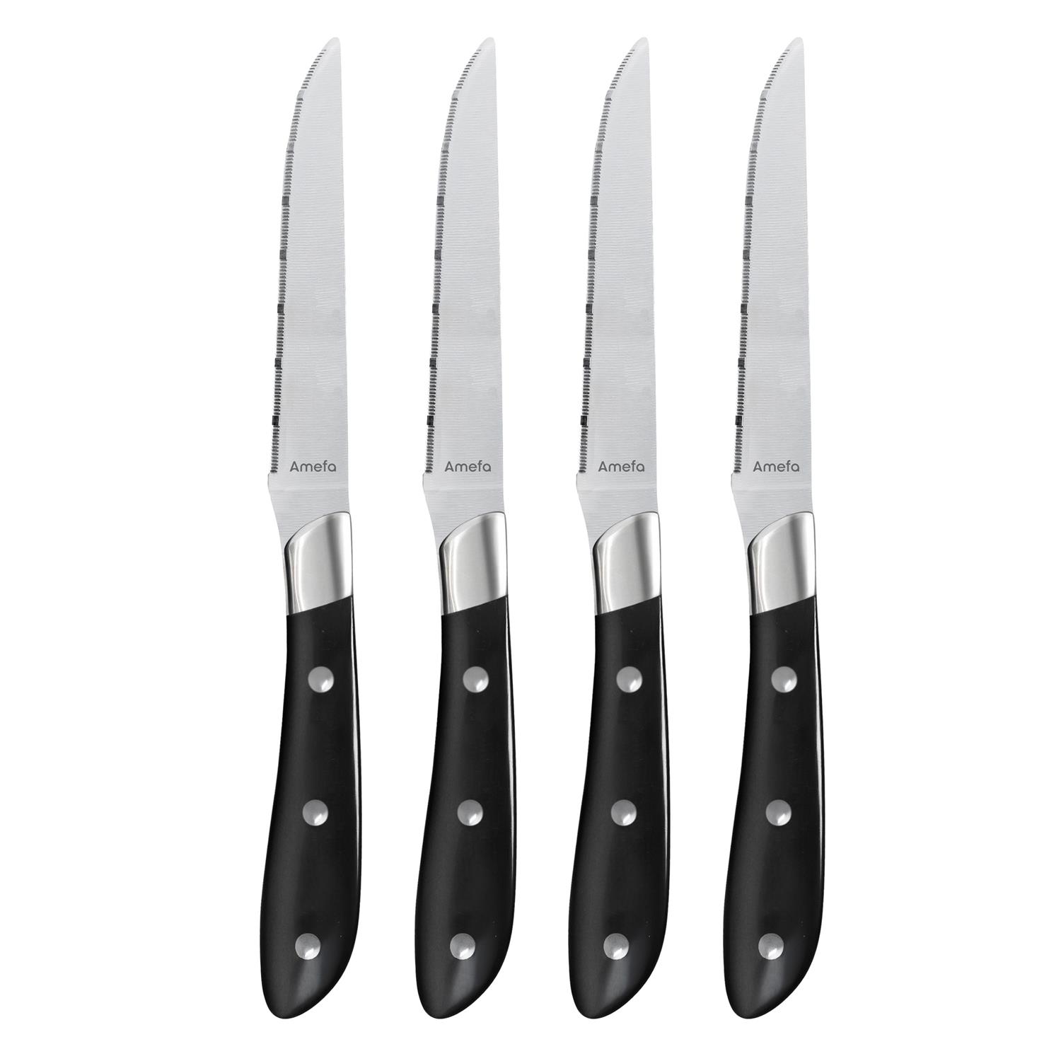 Achille - coffret 4 couteaux steak - noir - amefa
