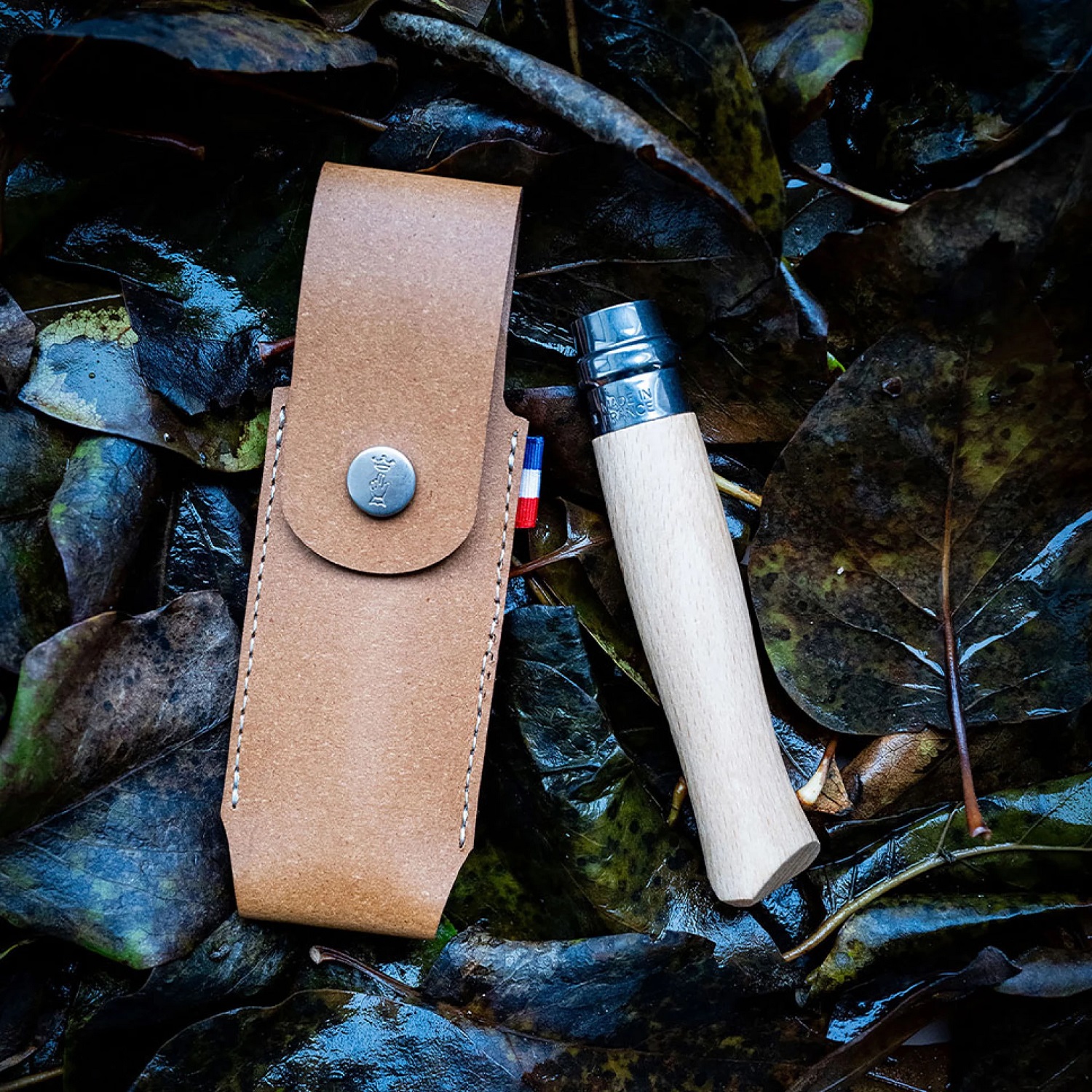 Etui simple en cuir régénéré pour couteaux de poche n° 7-8-9 - opinel 