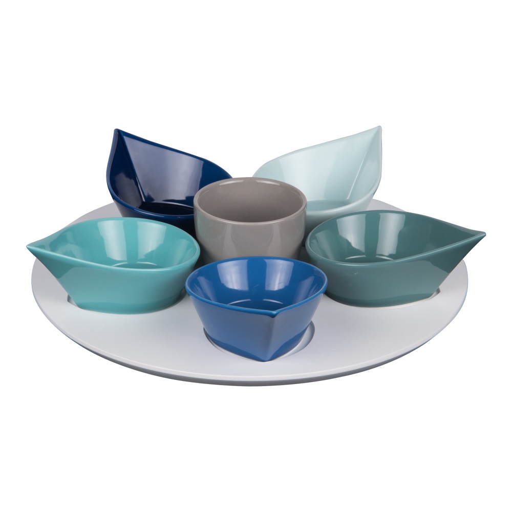 Service apéritif 7 pièces océan 34 cm - table et passion