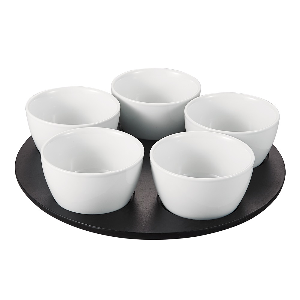 Service apéritif piccolo blanc 6 pièces ø33cm - table et passion