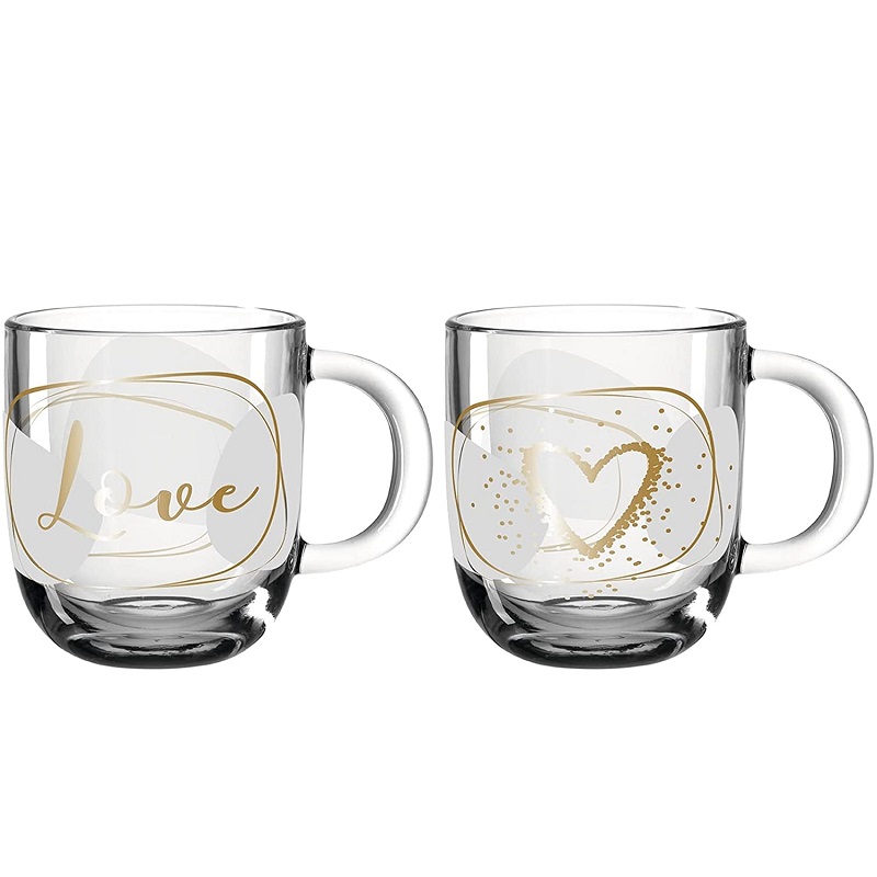 Coffret cadeau 2 tasses 400 ml love - leonardo