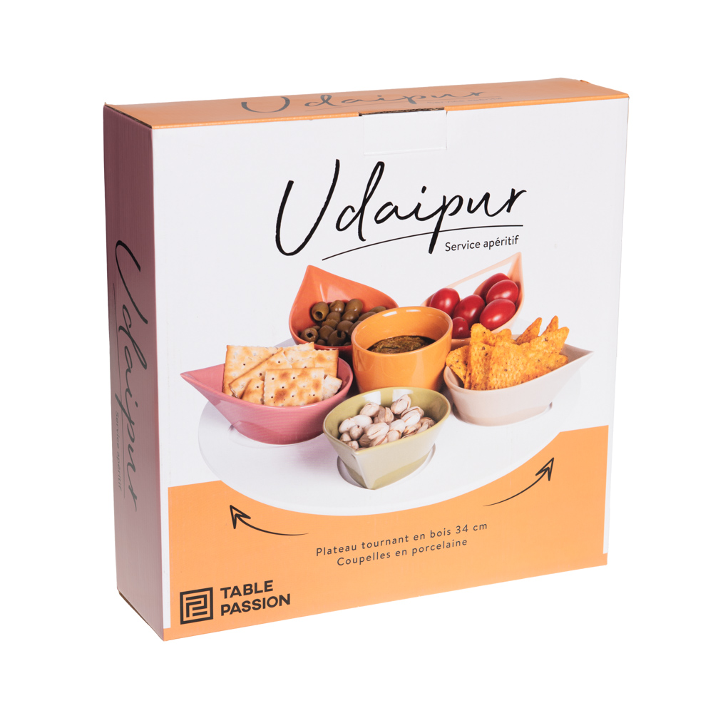 Service apéritif 7 pièces udaipur ø34 cm - table et passion