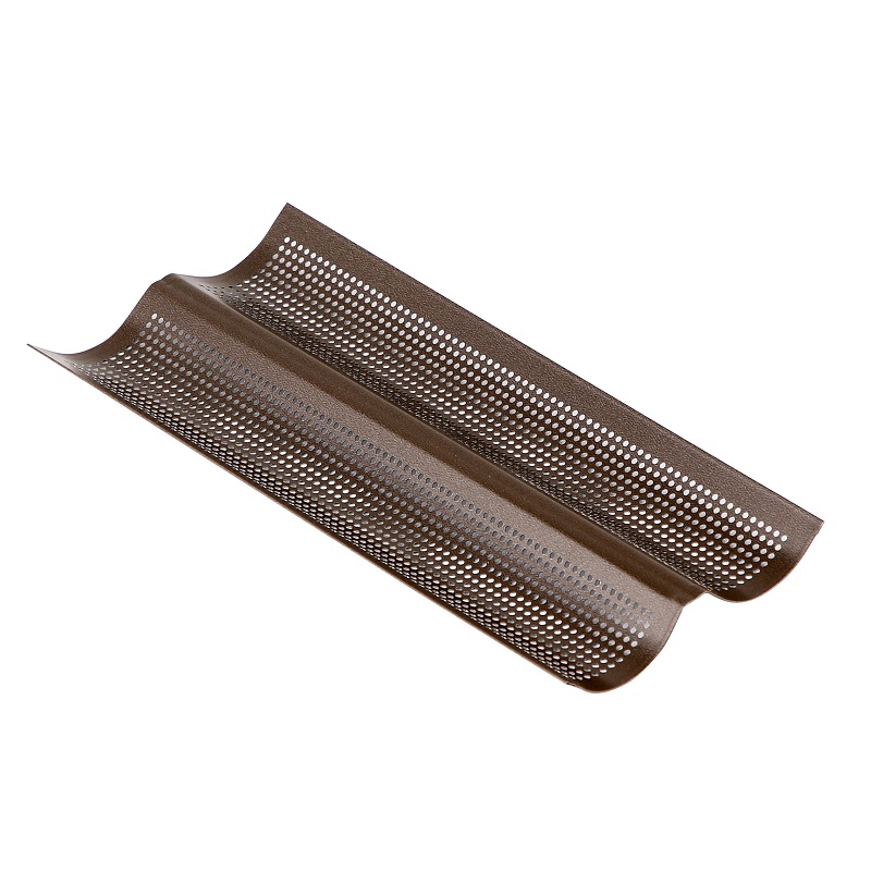 Plaque 2 baguettes perforee anti-adherente 28 cm - ustensiles a patisserie - gobel