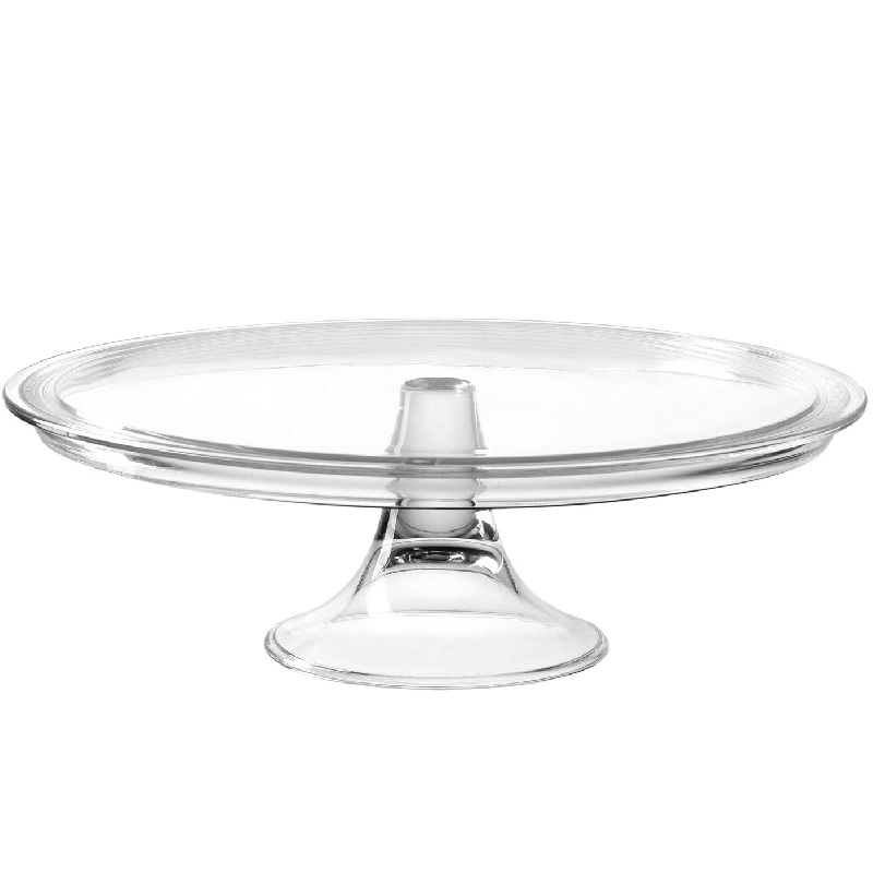 Plat a tarte sur pied ciao en verre 32 cm - leonardo