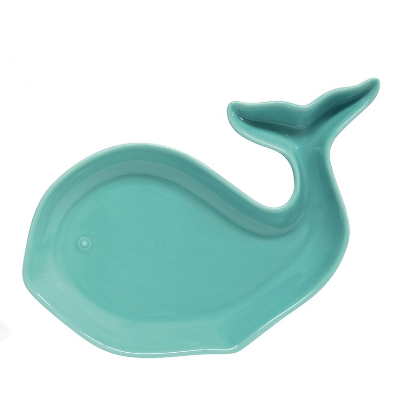 Plat de service turquoise forme baleine 28 x 18 cm sea friends acqua - easylife