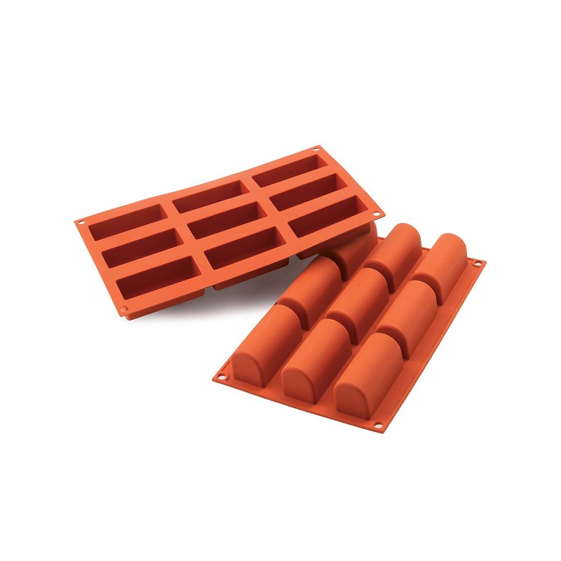 Moule en silicone 9 mini buches 8,4 x 3,2 cm - silikomart