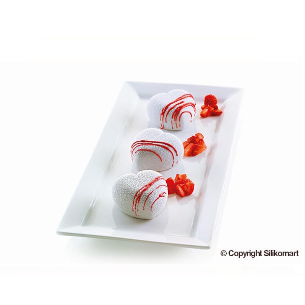 Moule 6 mini coeur en silicone cuoricino 3d - silikomart