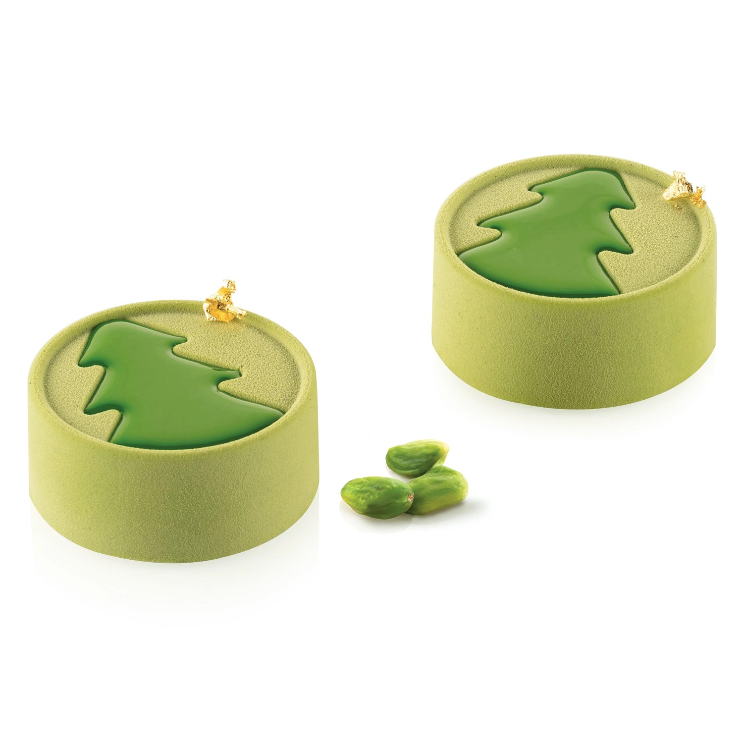 Hiver moule à 6 muffins en silicone décor sapin de noël ø7 cm- silikomart