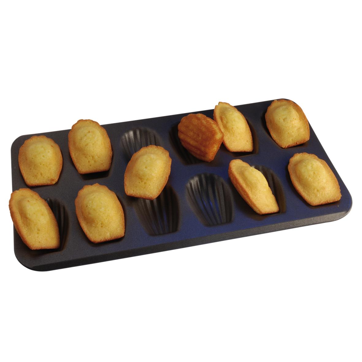 Moule a madeleine revetement anti adherent 12 empreintes - ustensiles a patisserie - gobel