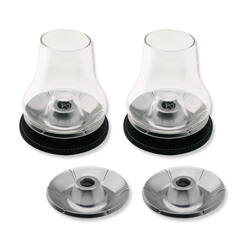 Coffret 2 verres de degustation whisky + 2 socles rafraichisseurs - peugeot saveurs