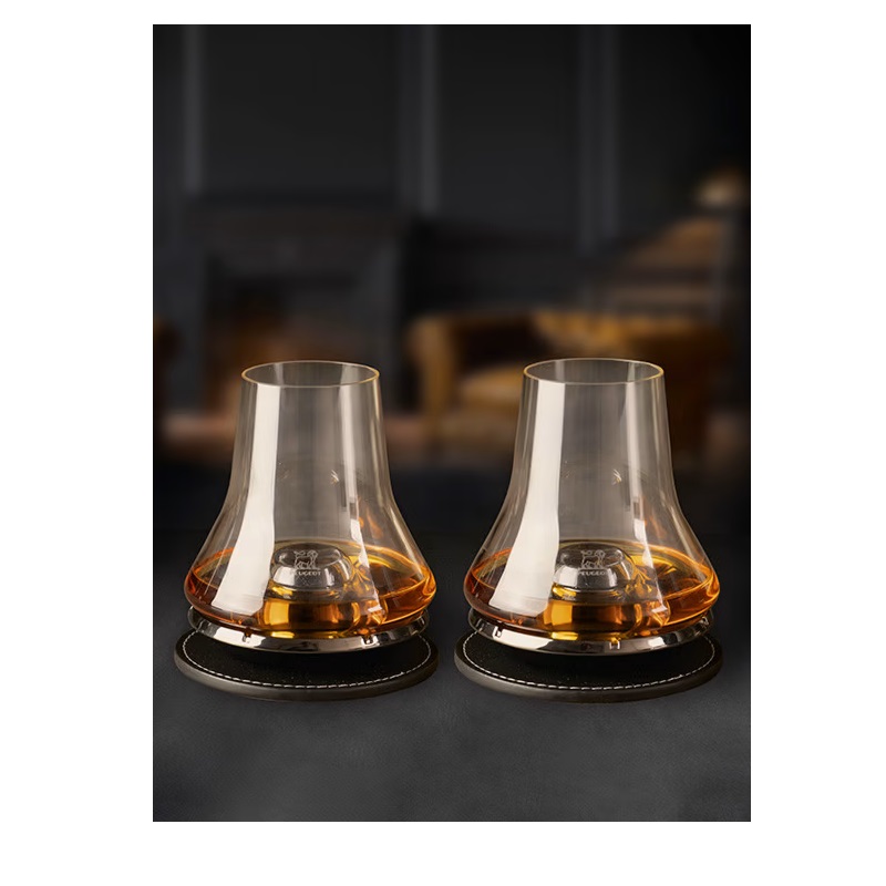 Atmosphère whisky set de 2 verres à dégustation whisky avec socles rafraichissants noir en coffret cadeau- peugeot saveurs