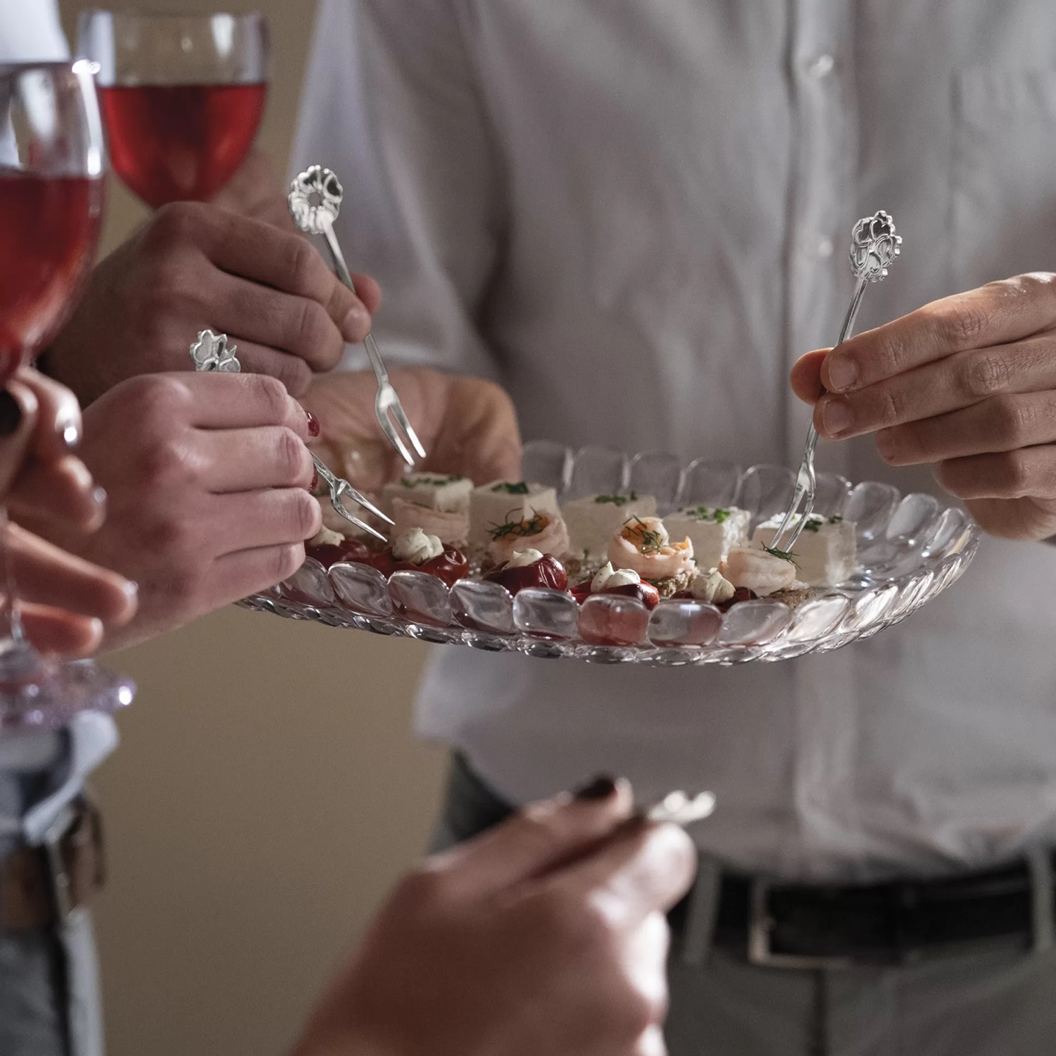 Lot de 6 fourchettes apéritivo love assorties - guzzini