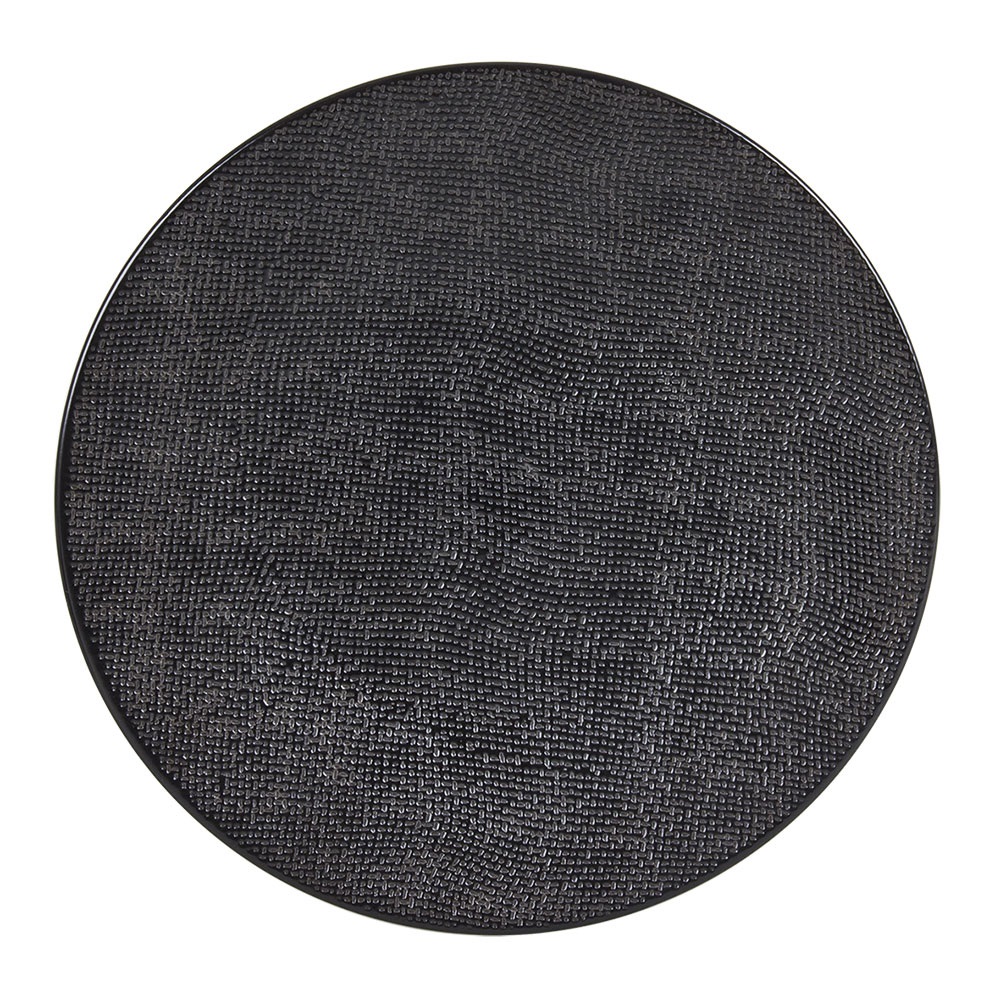 Lot de 6 assiettes plates vésuvo noir 27 cm - table et passion 