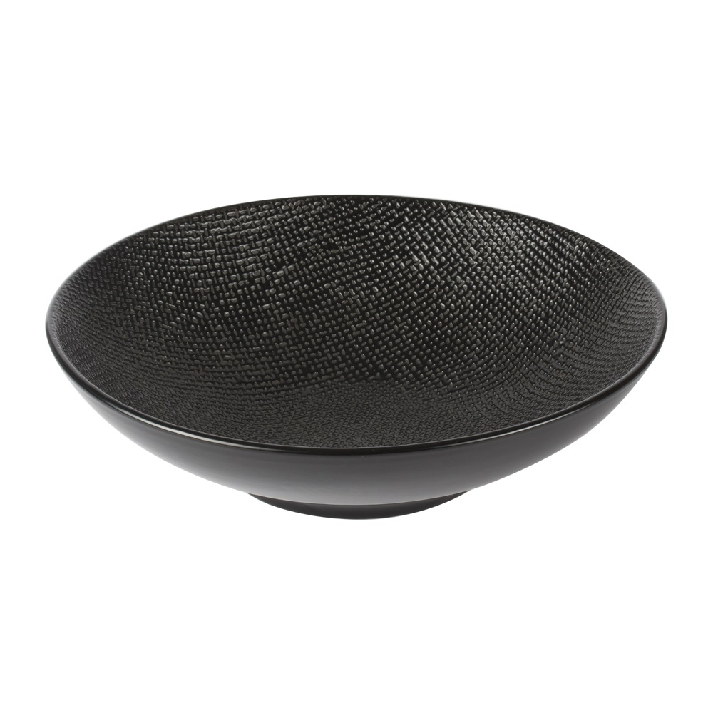 Lot de 6 assiettes creuses calottes vésuvio noir 19 cm - table et passion 