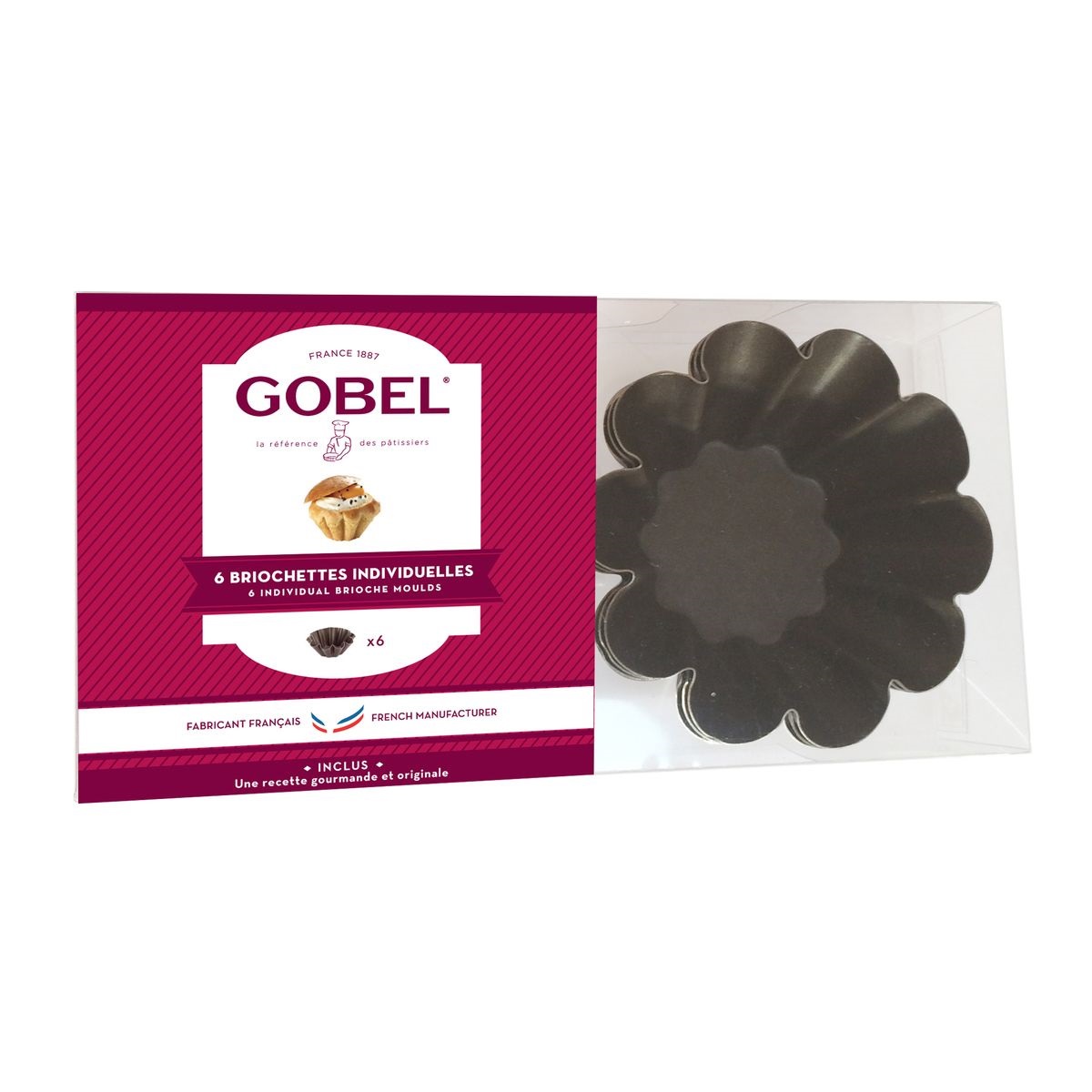 Lot de 6 petits moules à briochette ø8 cm - gobel