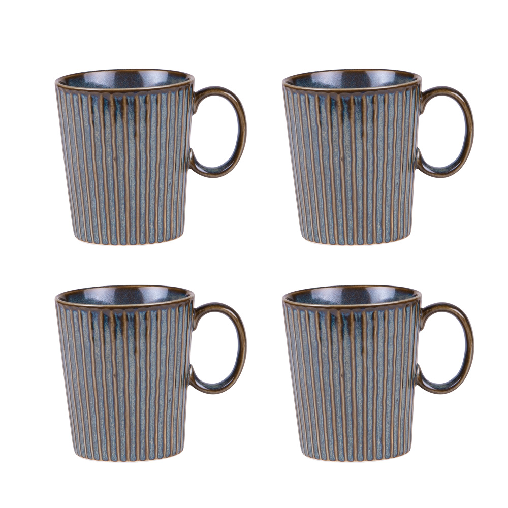 Coffret de 4 mugs liv bleu 35 cl - table et passion 