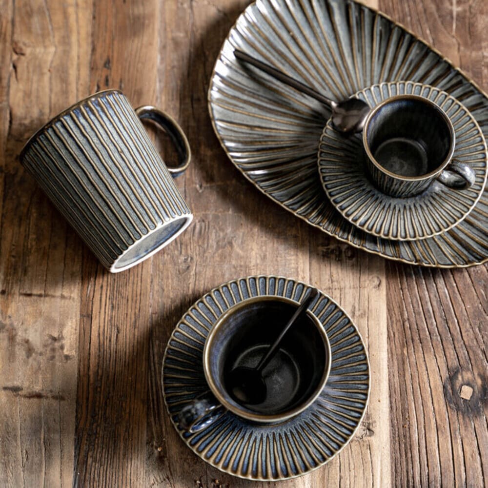 Coffret de 4 mugs liv bleu 35 cl - table et passion 