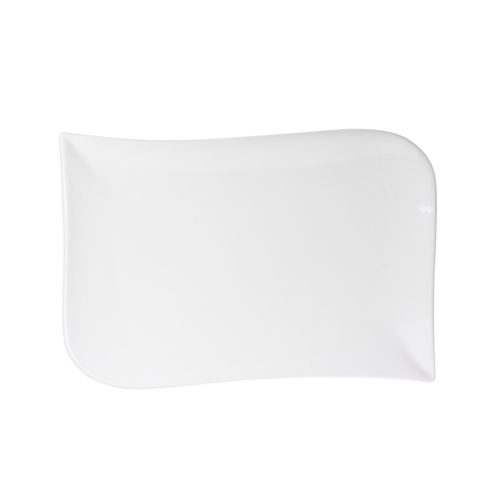 Plat de service en porcelaine melody 42 x 26 cm - table et passion 