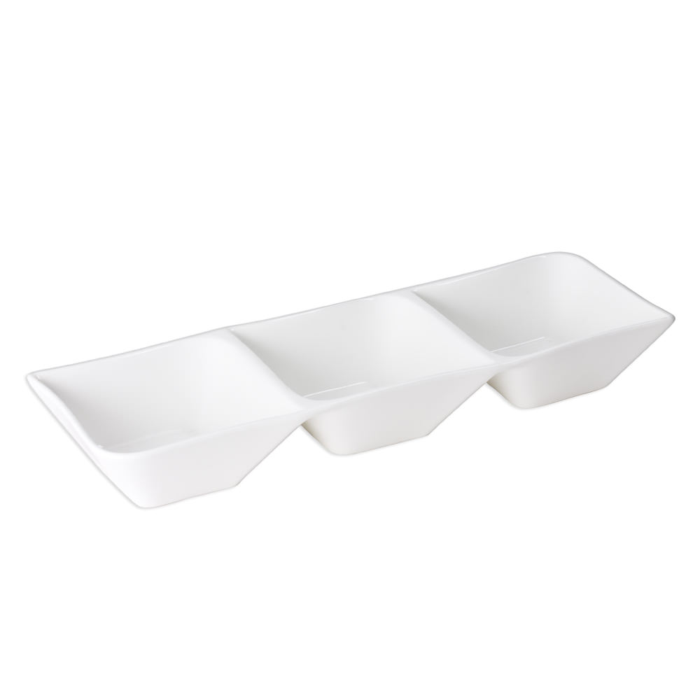 Plat apero hors d oeuvre 3 compartiments en porcelaine melody - table et passion