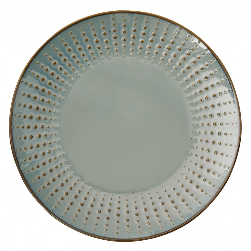 Lot de 6 assiettes plates en porcelaine drops celadon 26 cm - easylife