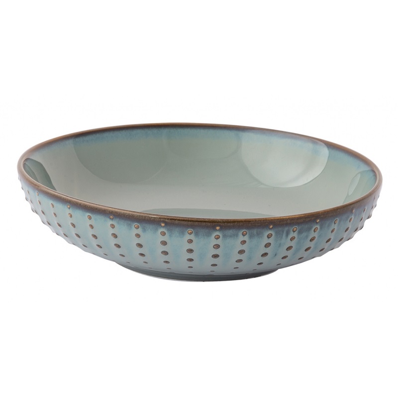 Lot de 6 assiettes creuses en porcelaine drops celadon 20 cm - easylife