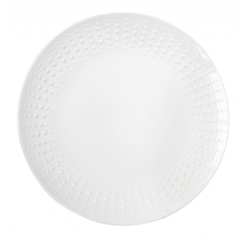 Lot de 6 assiettes dessert en porcelaine drops white 21 cm - easylife