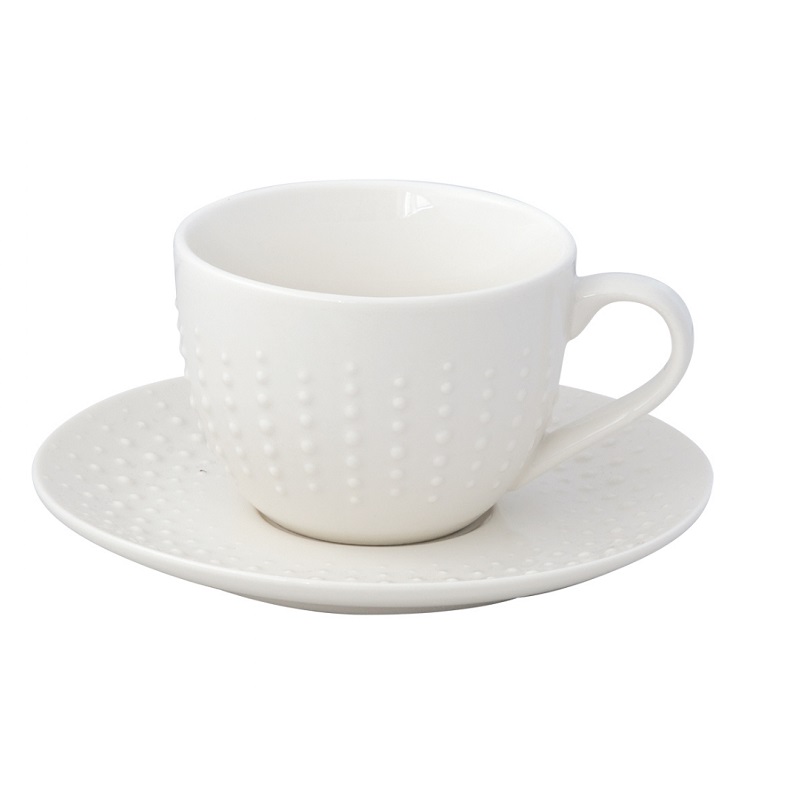 Lot de 6 tasses a the en porcelaine drops white 25 cl - easylife