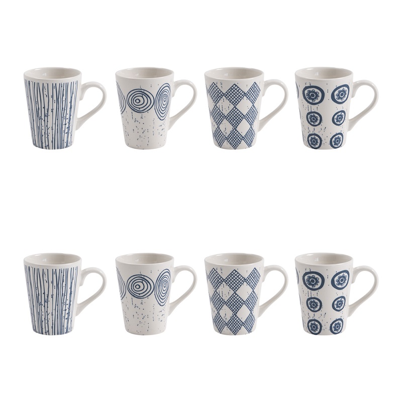 Coffret 8 tasses 9 cl palawan bleu - table et passion