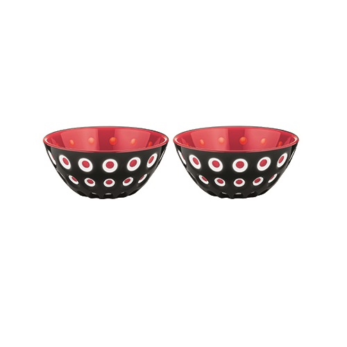 Lot de 2 bols le murrine noir et rouge - guzzini