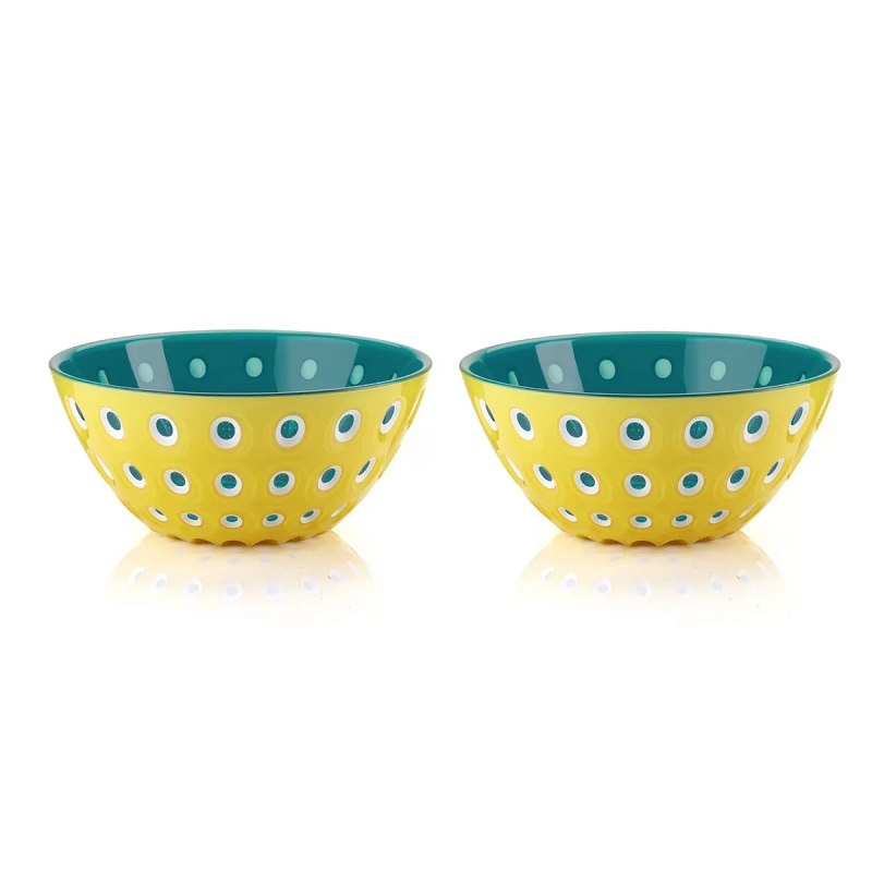 Lot de 2 bols le murrine jaune blanc et aigue marine - guzzini