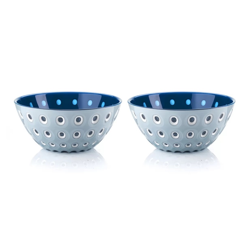 Lot de 2 bols le murrine bleu clair blanc bleu - guzzini