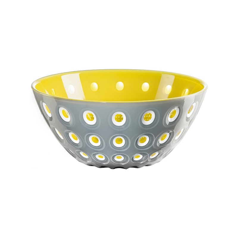 Saladier 25 cm le murrine gris et jaune - guzzini