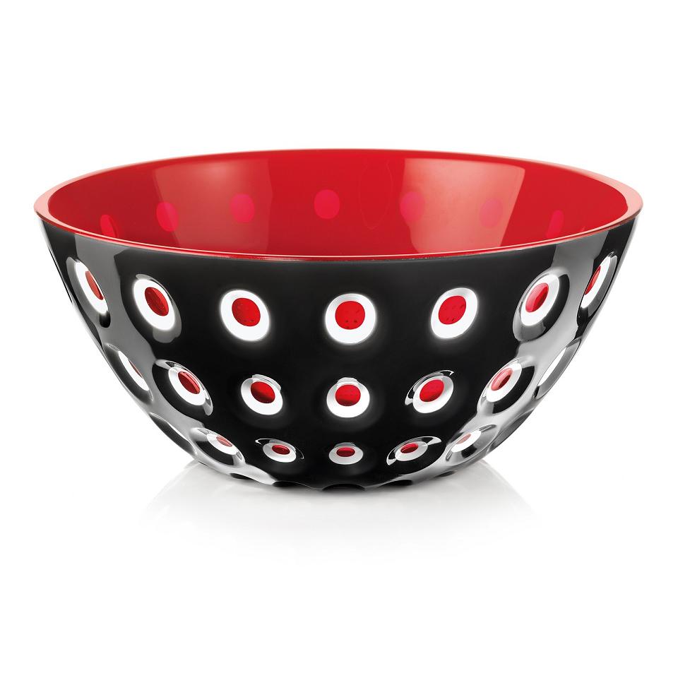 Saladier 25 cm le murrine noir et rouge - guzzini