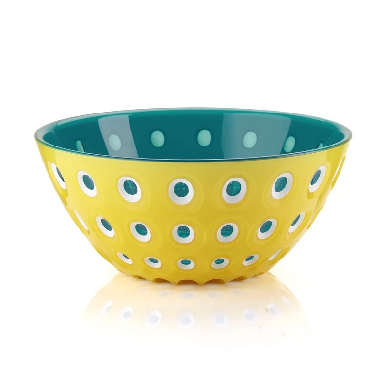 Saladier 25 cm le murrine jaune blanc et aigue marine - guzzini