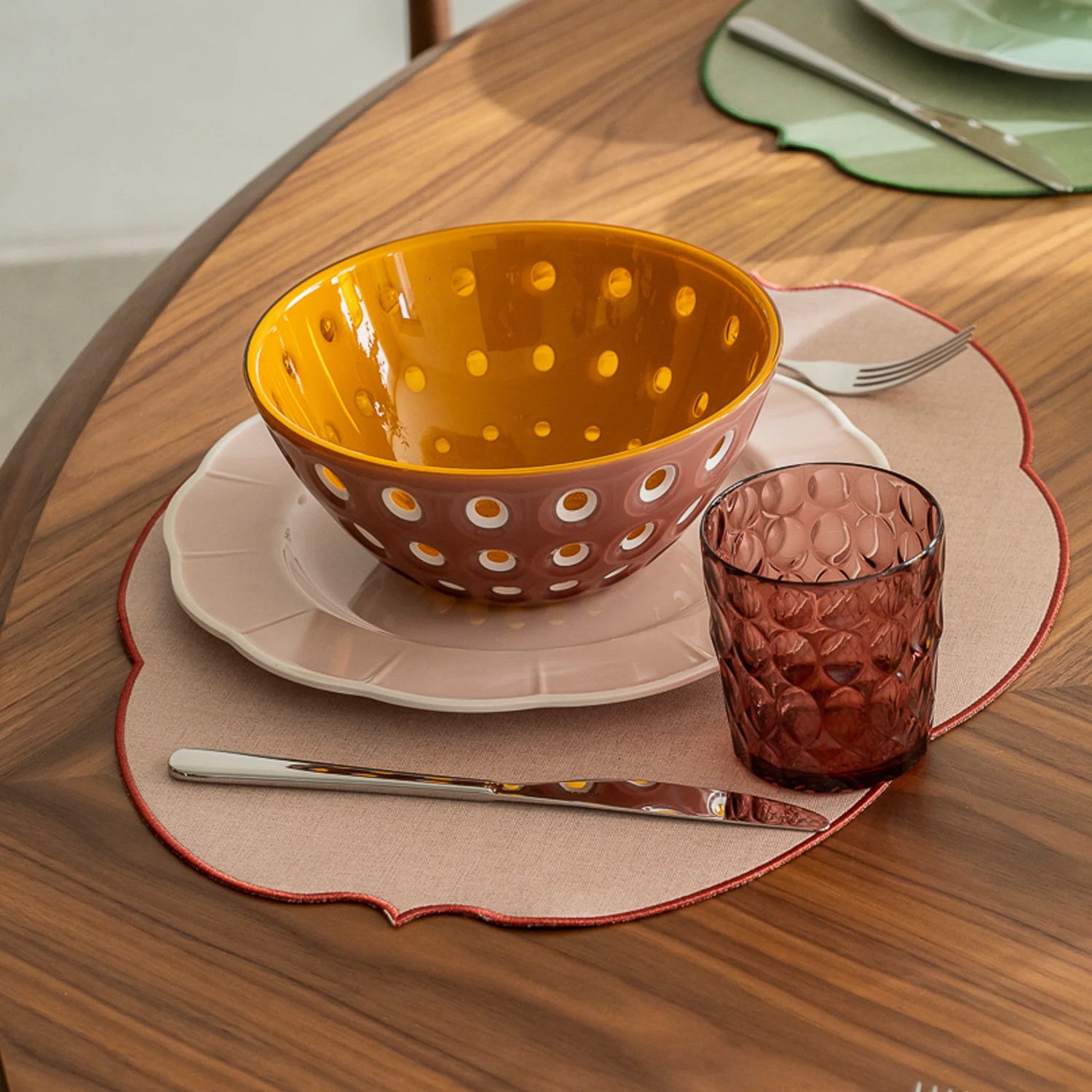 Saladier 25 cm le murrine mauve-caramel - guzzini