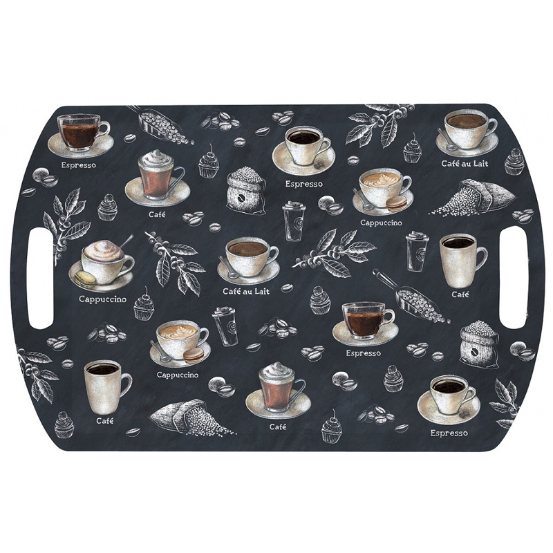 Plateau de service en melamine 52 x 30 cm barista - easylife