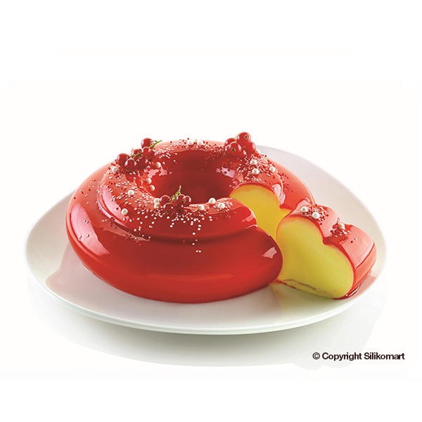 Moule en silicone coeur 3d abbraccio 22 cm - silikomart