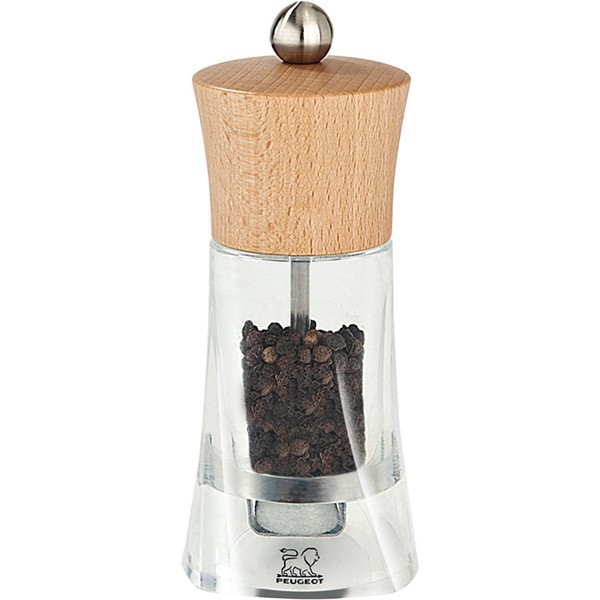 Moulin a poivre oleron acrylique bois naturel 14 cm - peugeot saveurs 