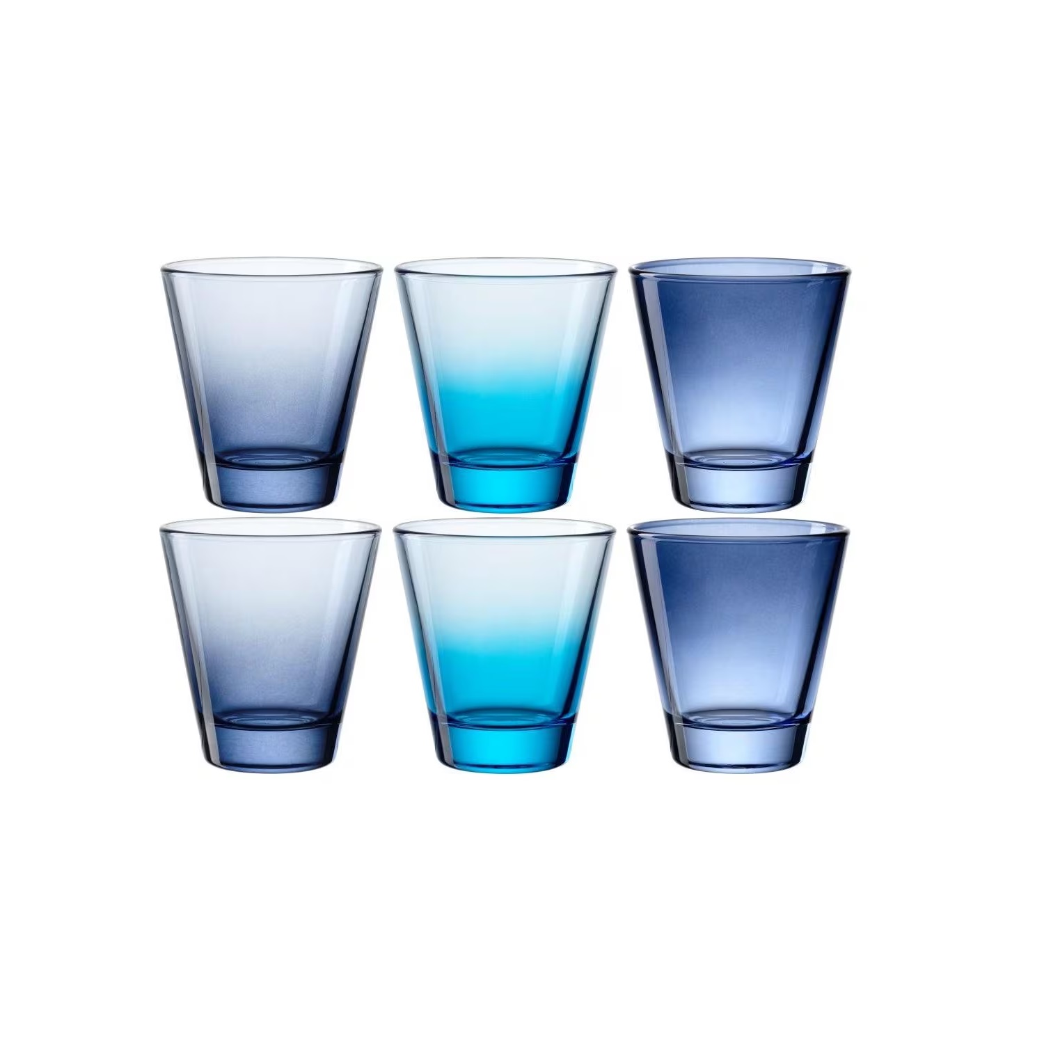 Salerno lot de 6 verres à jus de fruits unis assortis 215 ml - leonardo