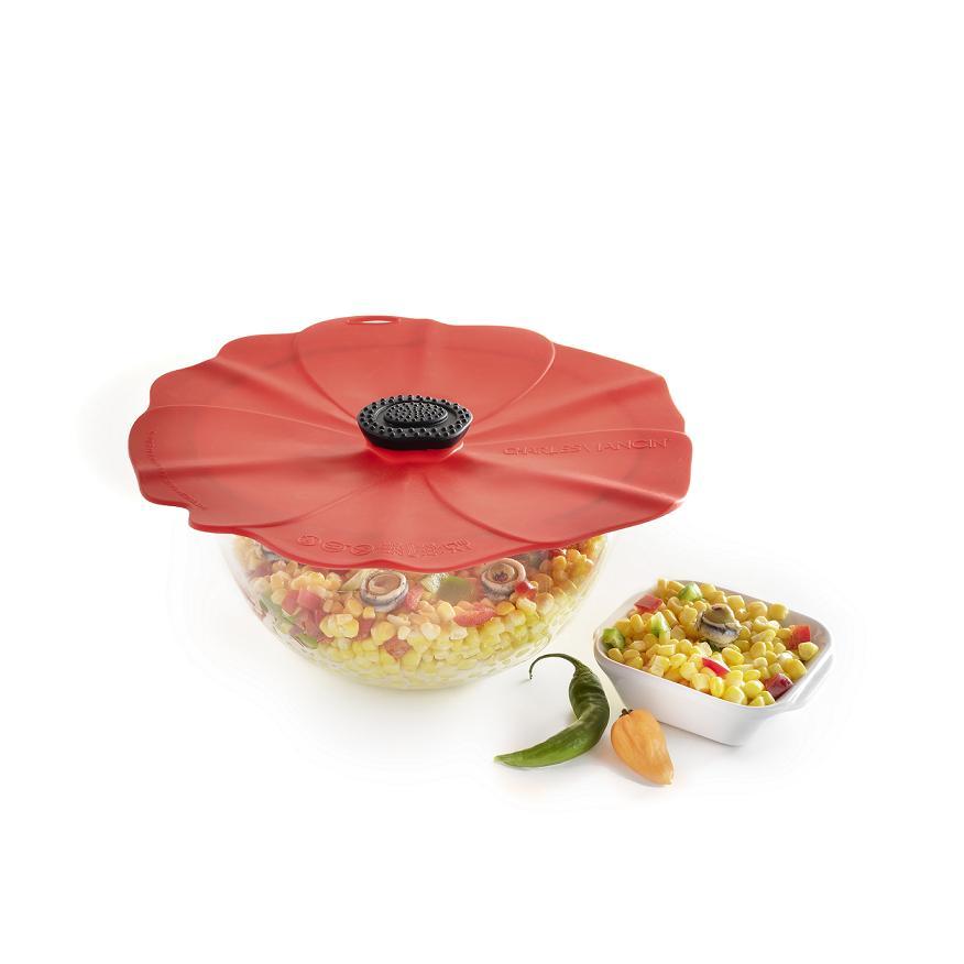 Couvercle hermetique en silicone decor coquelicots poppy 33 cm- charles viancin