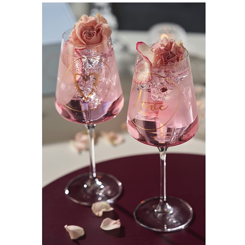 Coffret cadeau 2 verres a vin 560 ml love - leonardo