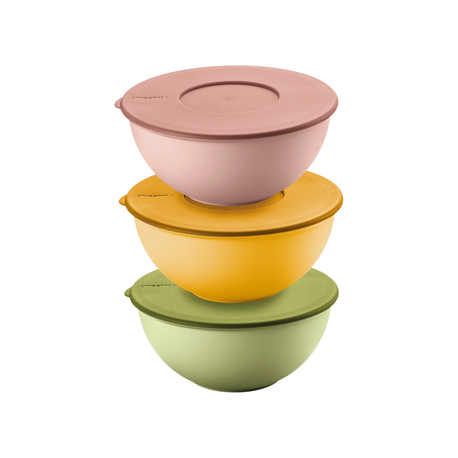 Lot de 3 récipients saladiers avec couvercles ø16cm - guzzini