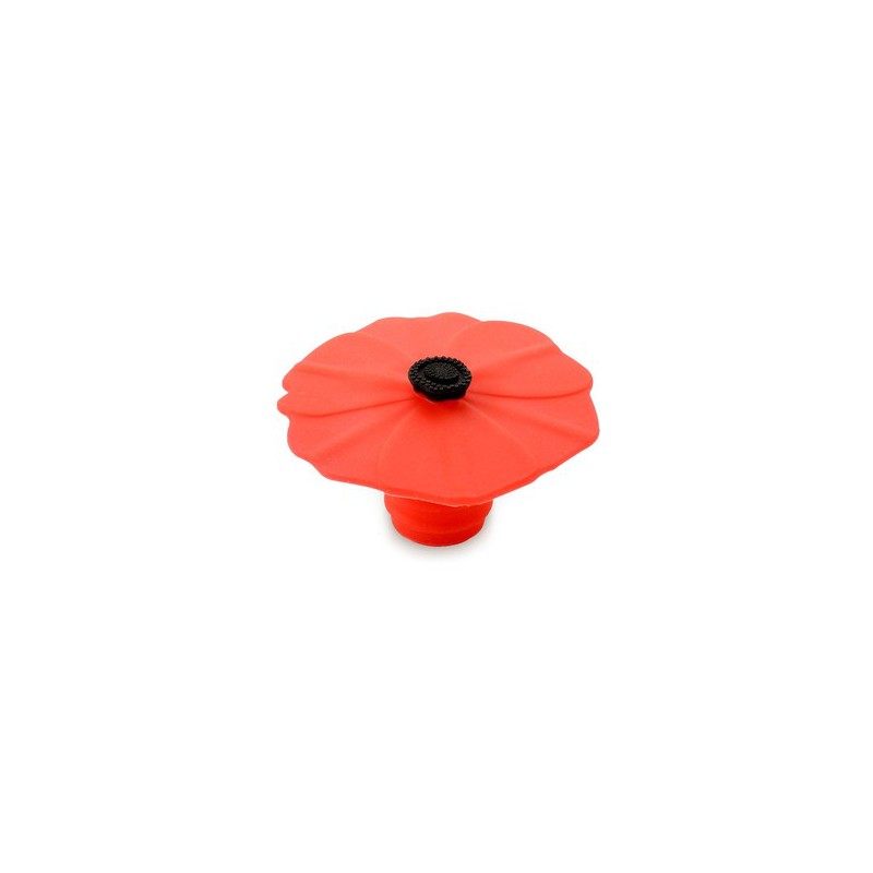 Bouchon en silicone coquelicots poppy rouge - charles viancin 
